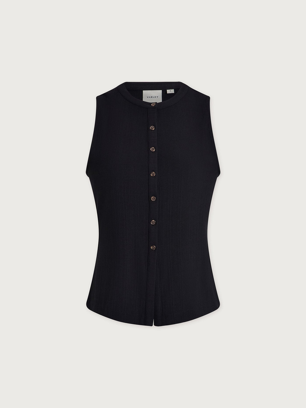 Latia Button Through Tank Top Black - Varley