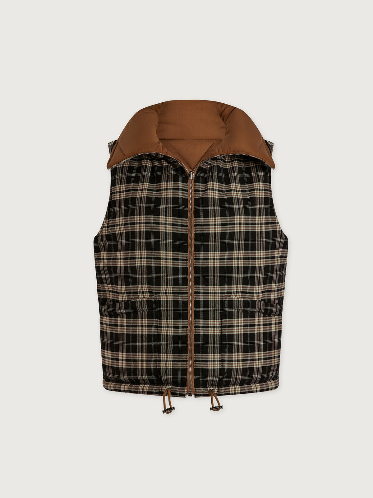 Miya Reversible Gilet Golden Bronze/ Navy Check - Varley