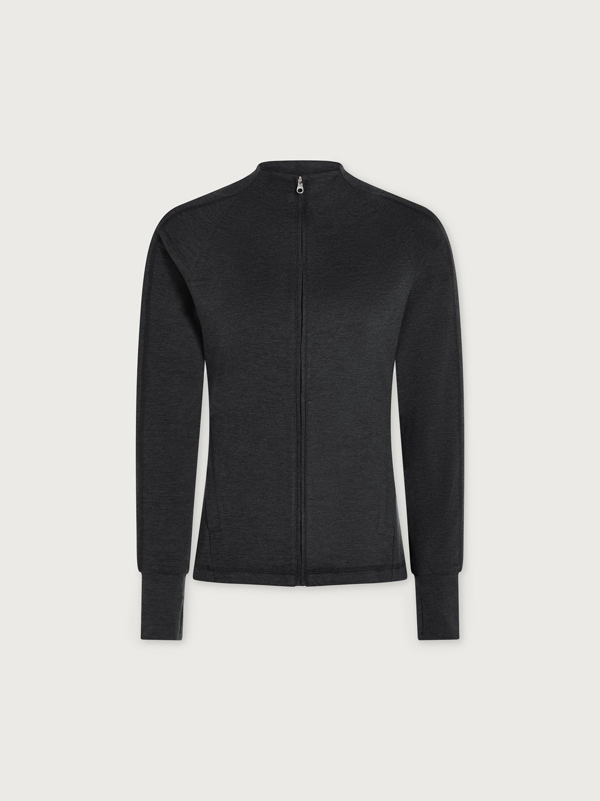 Marja Zip-Through Active Sweatshirt Black Marl - Varley
