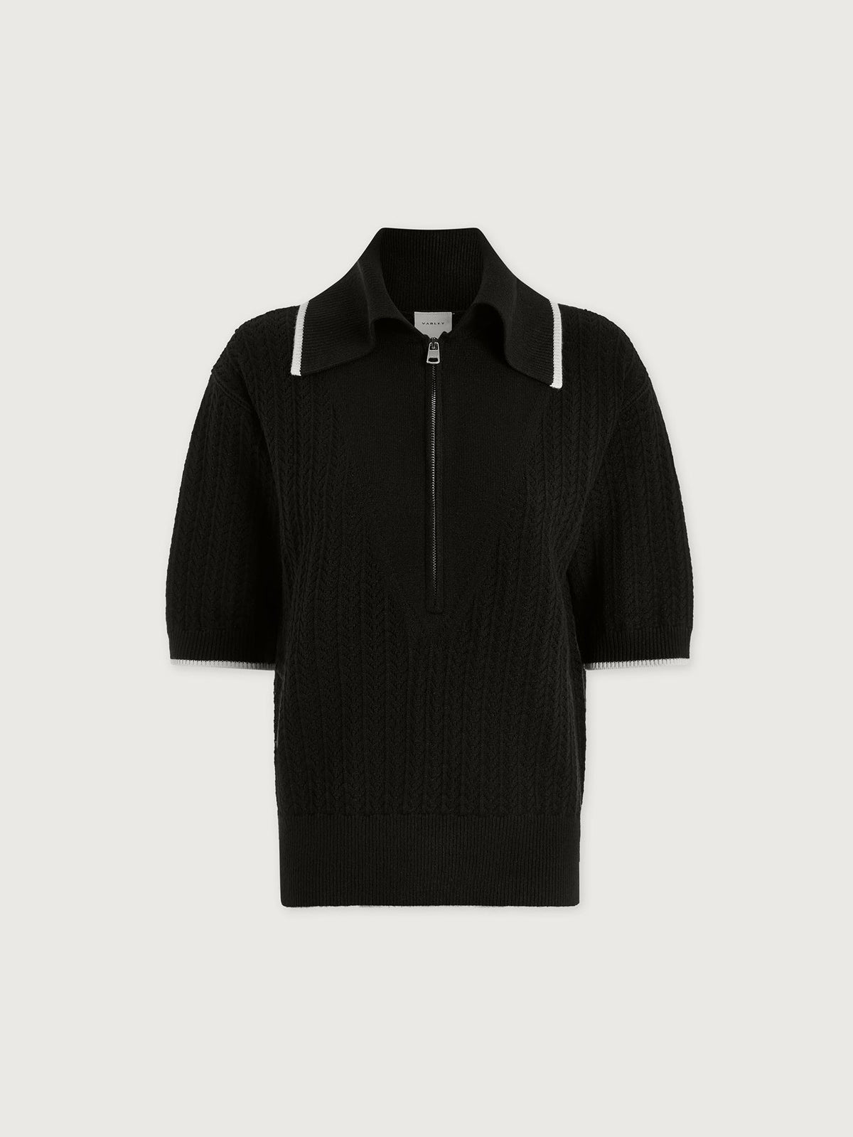 Arney Half Zip Knit Polo Black - Varley
