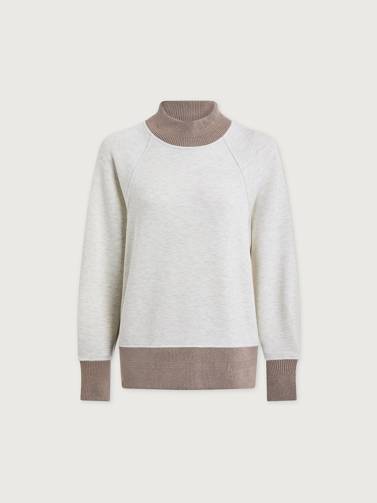 Loxley Raglan Boyfriend Sweat Ivory Marl/ Taupe Marl - Varley