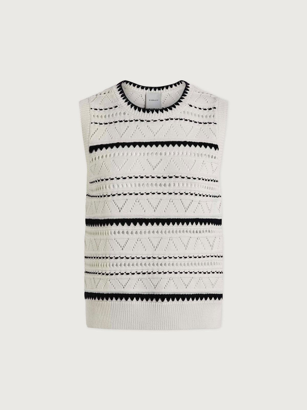 Athena Pointelle Knit Vest Egret - Varley