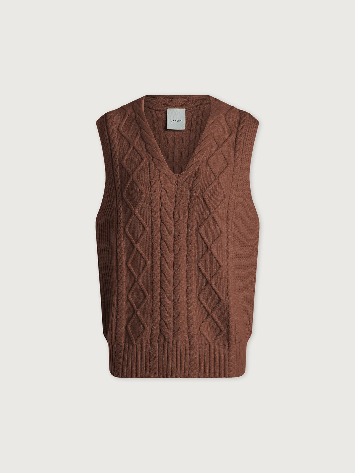 Kay Cable Knit Vest Deep Taupe - Varley