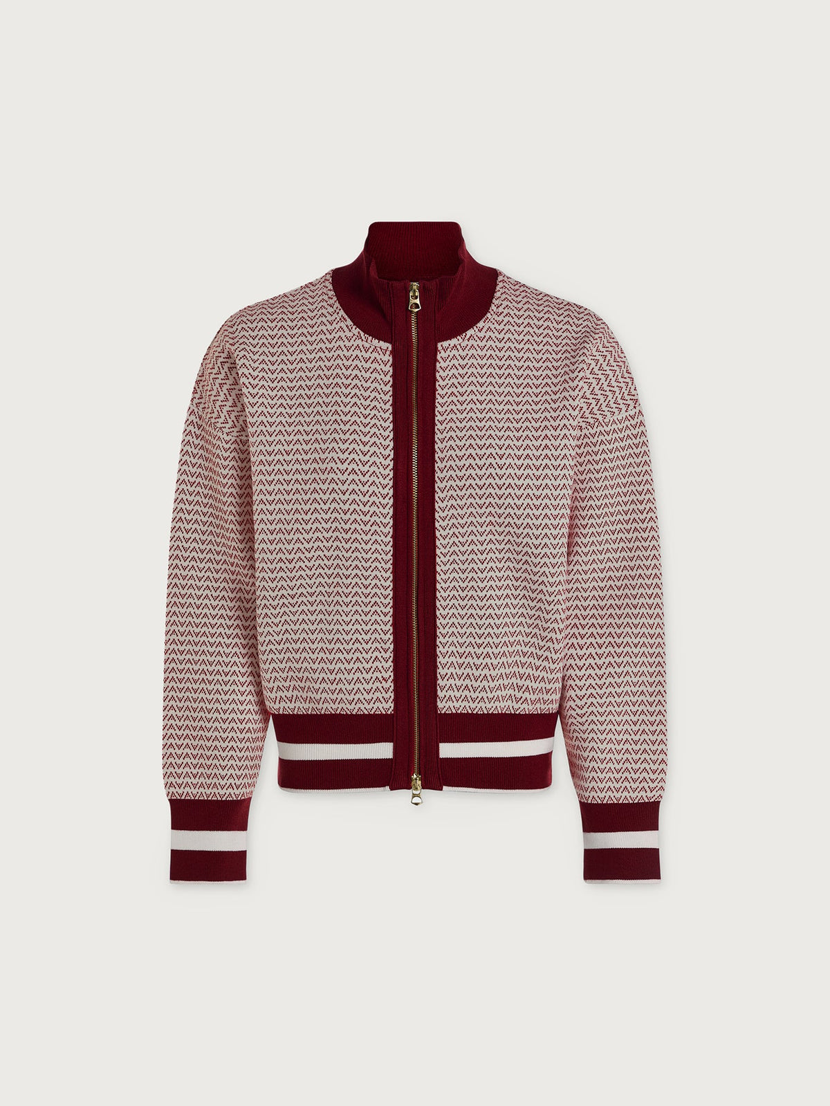 Walter Knit Jacket Red Dahlia/ White - Varley