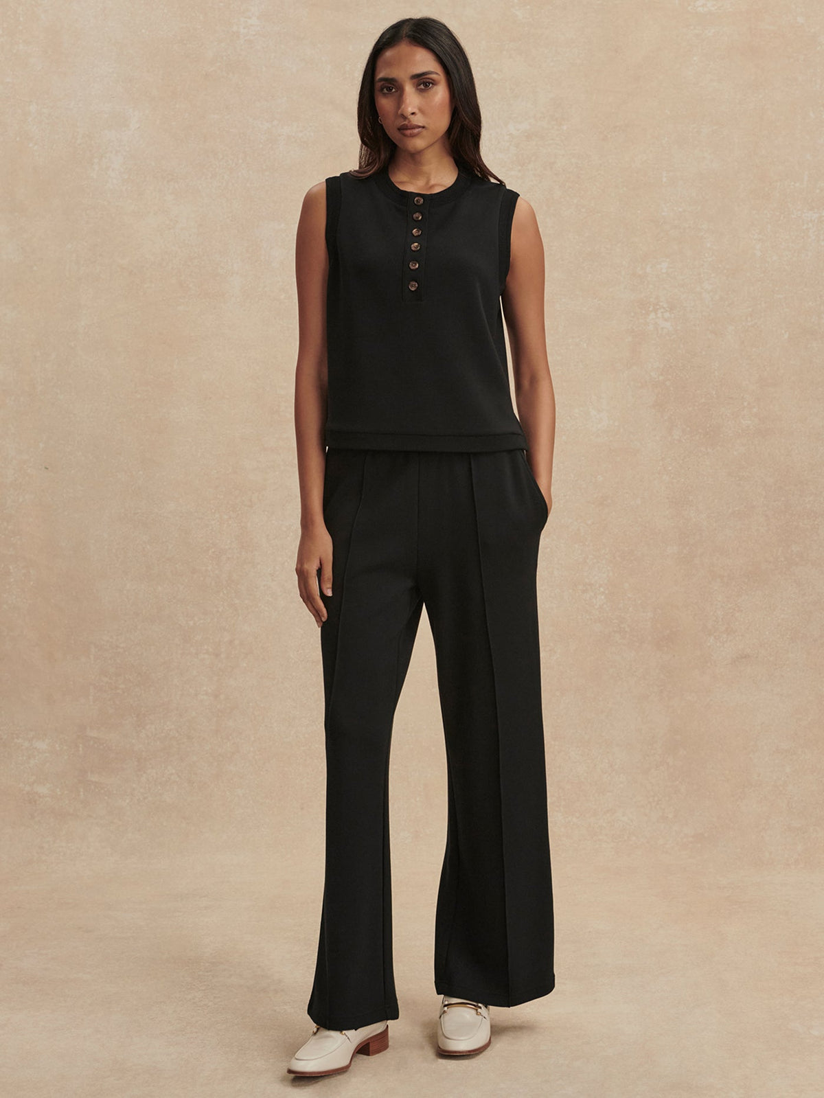 Marla Button Placket Tank Black - Varley