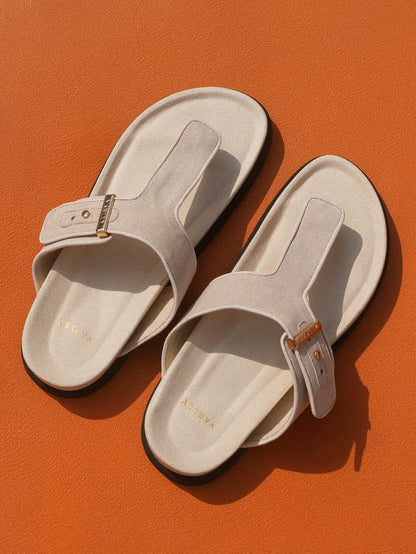 Aisne Toe Post Sandals Suede Birch - Varley