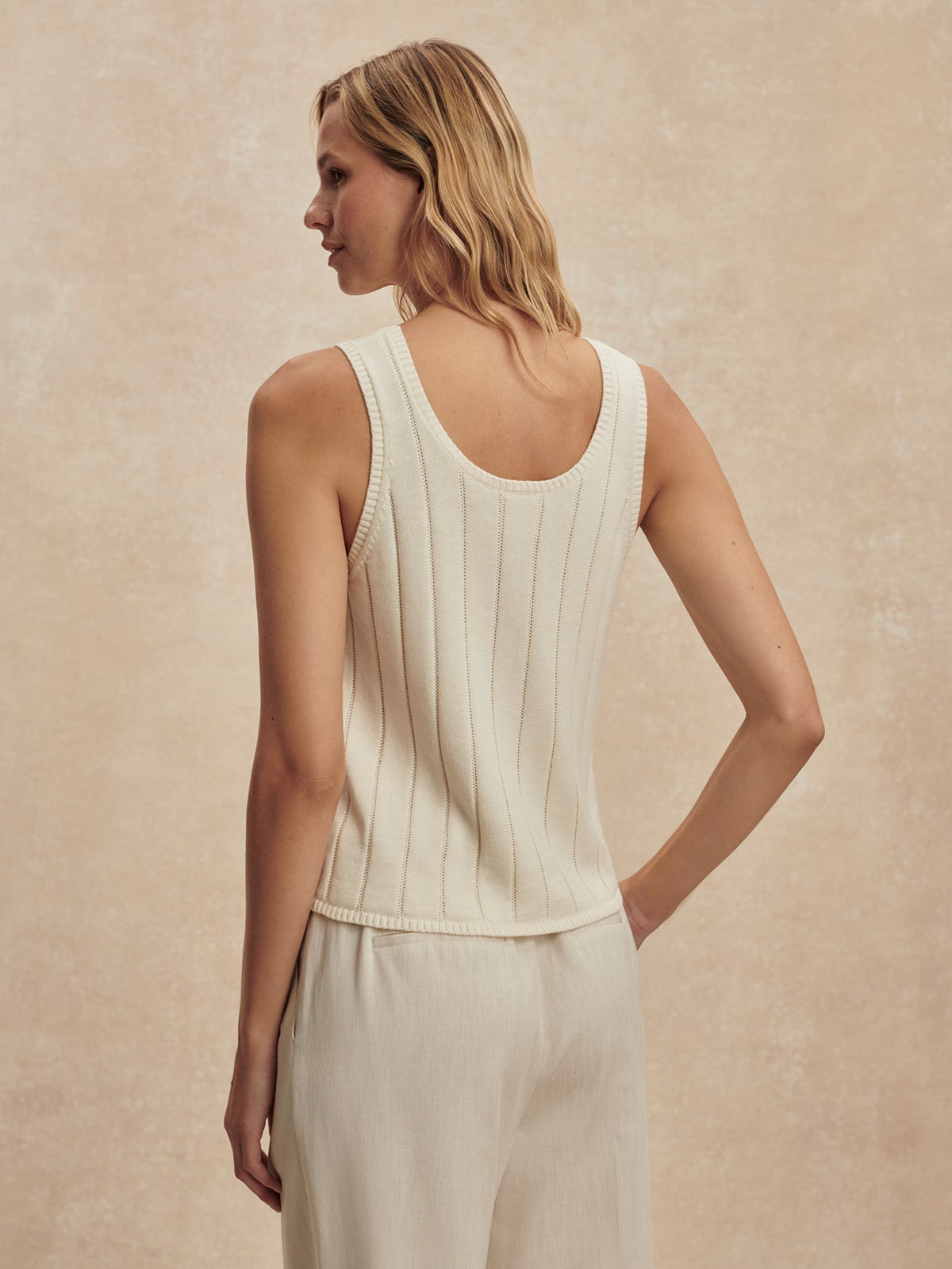 Ayaka Wide Rib Tank Top Pristine - Varley