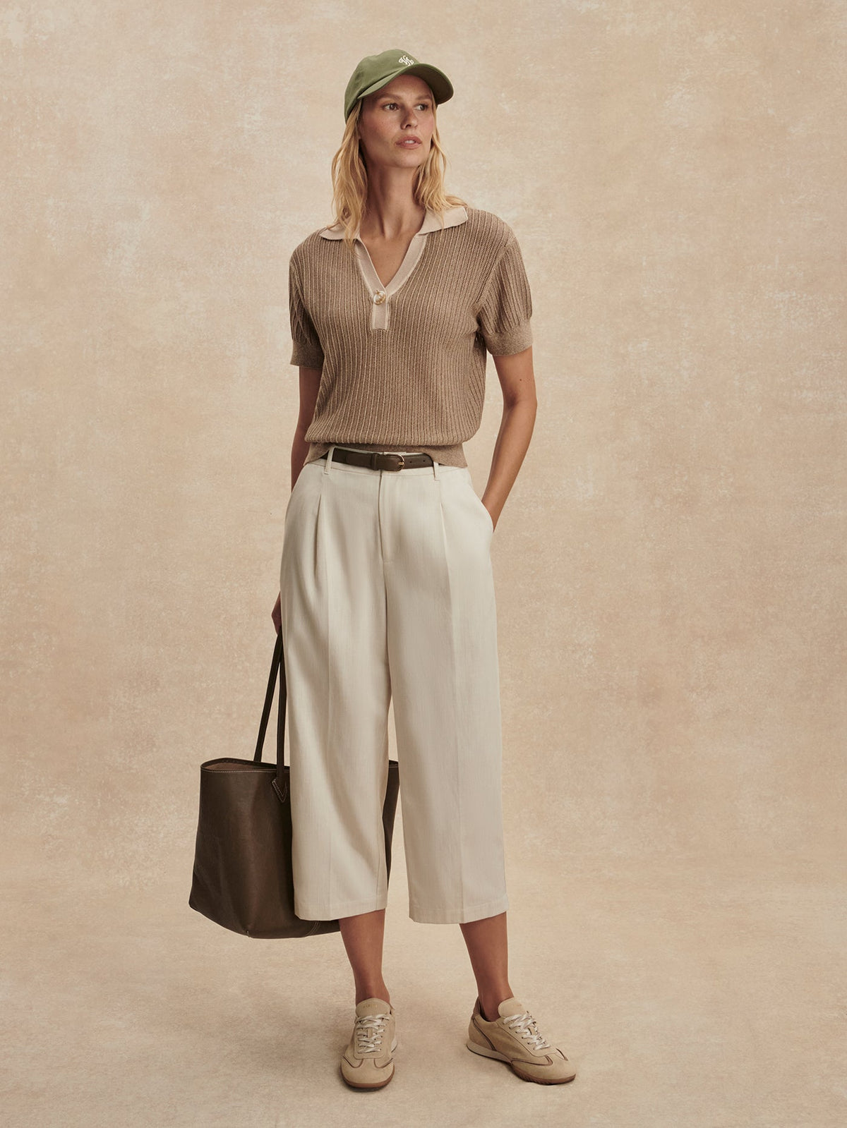Perrine Knit Polo Shirt Sepia Twist - Varley