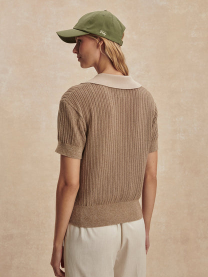 Perrine Knit Polo Shirt Sepia Twist - Varley
