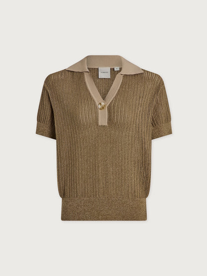 Perrine Knit Polo Shirt Sepia Twist - Varley