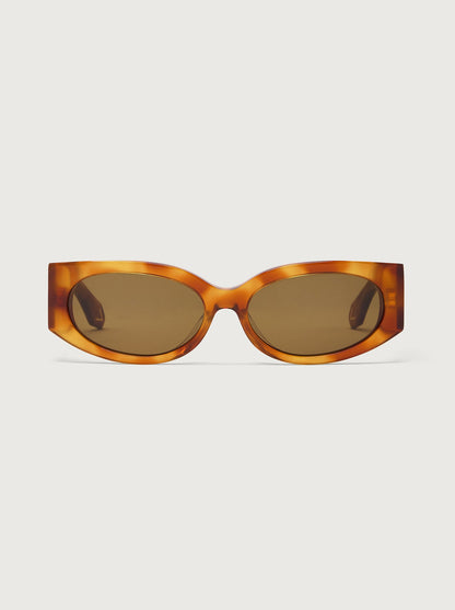 Lambeth Oval Sunglasses Bright Tortoise - Varley