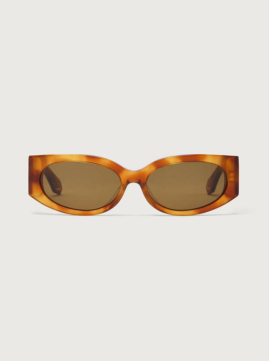 Lambeth Oval Sunglasses Bright Tortoise - Varley