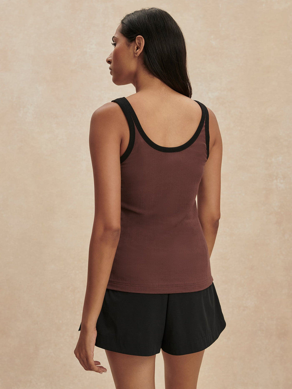 Ayda Fitted Tank Top Brown Stone - Varley