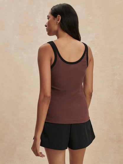 Ayda Fitted Tank Top Brown Stone - Varley