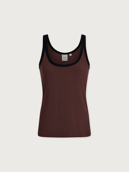 Ayda Fitted Tank Top Brown Stone - Varley