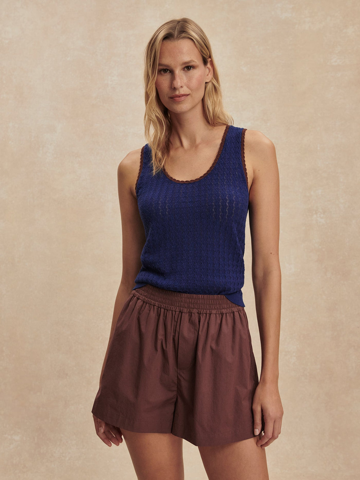 Jocey Knit Top Bright Navy - Varley