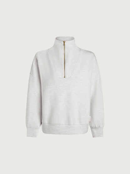 Hawley Half Zip Sweat Ivory Marl - Varley