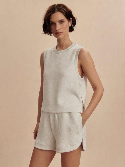 Shea Crop Tank Ivory Marl - Varley