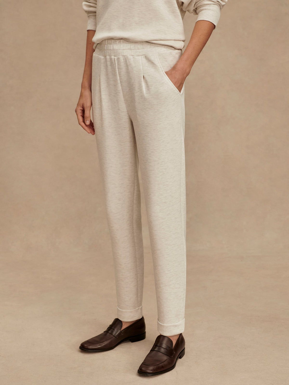 The Rolled Cuff Pant 28.5 Ivory Marl - Varley