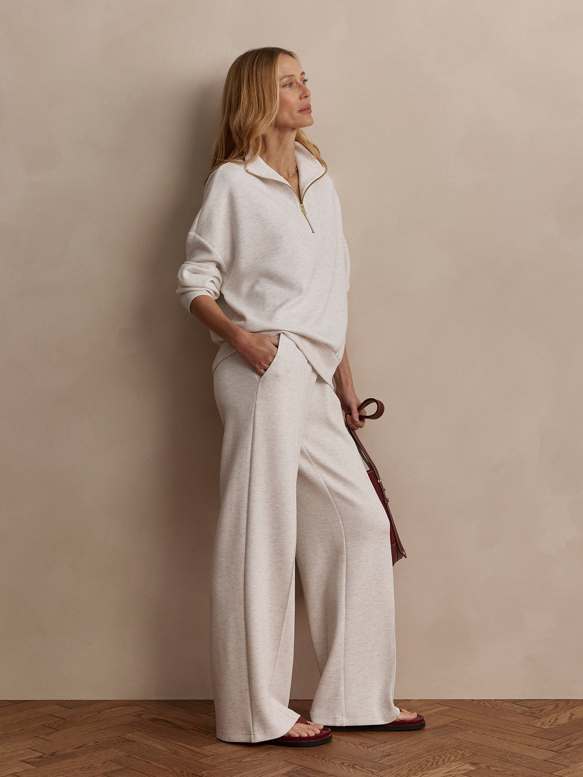 The Wide Leg Pant 32 Ivory Marl - Varley