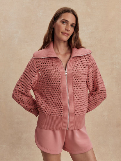 Eloise Zip-Through Knit | VARLEY US Brandy Rose - Varley