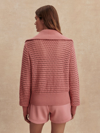 Eloise Zip-Through Knit | VARLEY US Brandy Rose - Varley