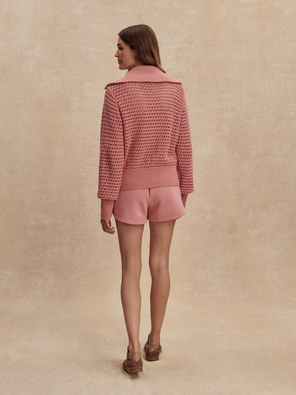 Eloise Zip-Through Knit | VARLEY US Brandy Rose - Varley