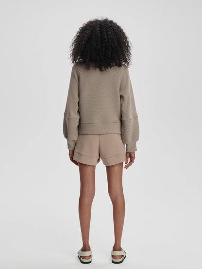 Milano Half Zip Sweat Taupe Marl - Varley