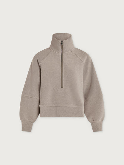 Milano Half Zip Sweat Taupe Marl - Varley
