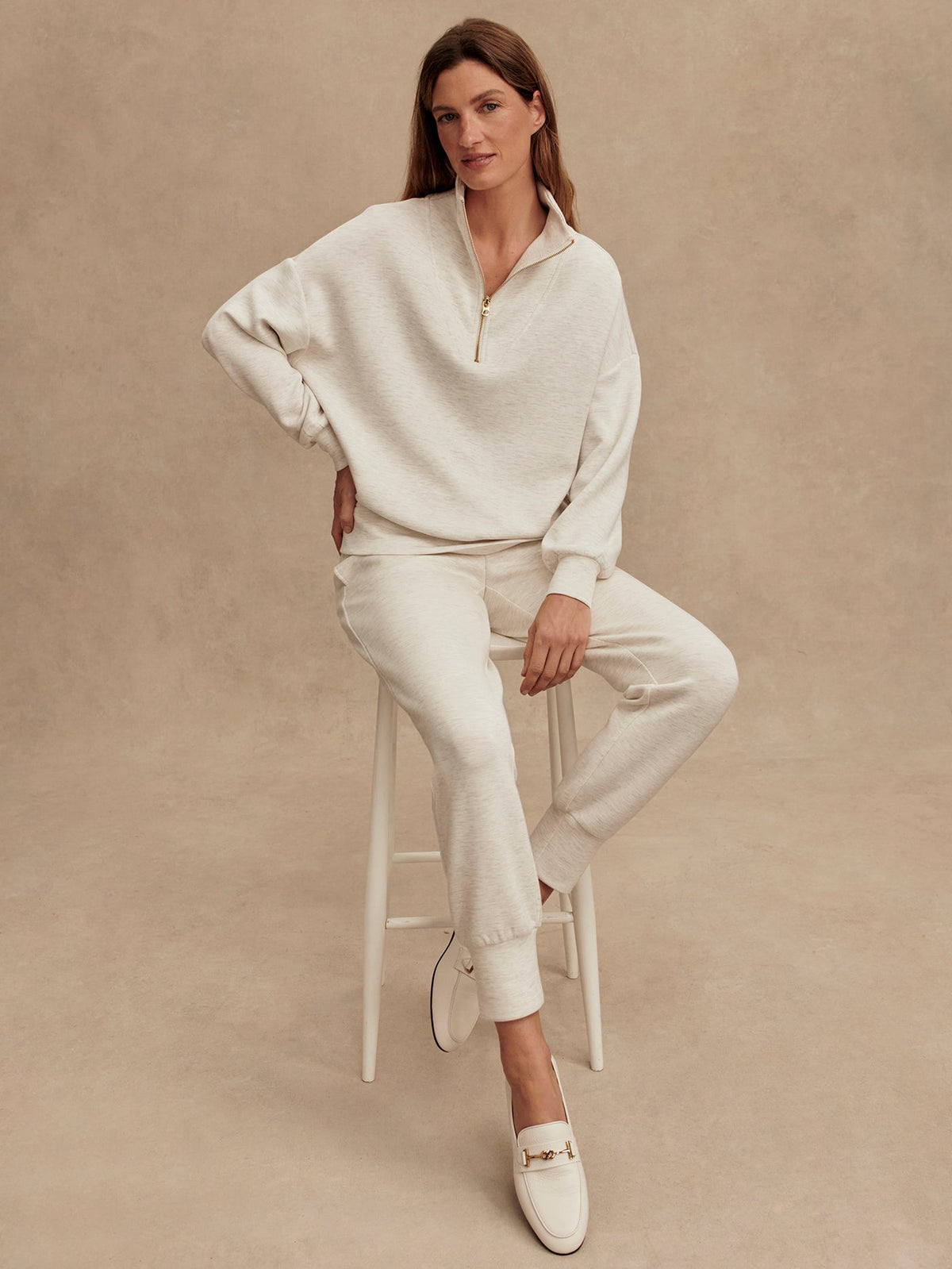 The Slim Cuff pant 27.5 Ivory Marl - Varley