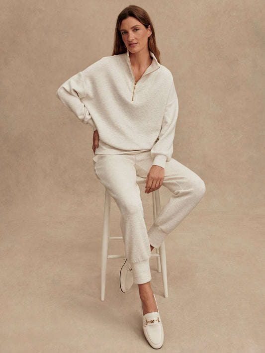 The Slim Cuff pant 27.5 Ivory Marl - Varley