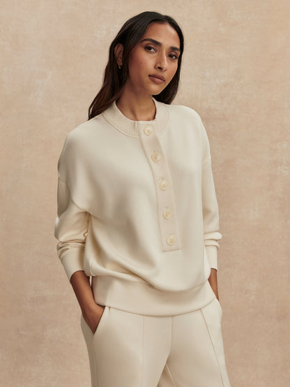 Reena Button Front Sweat Pristine - Varley