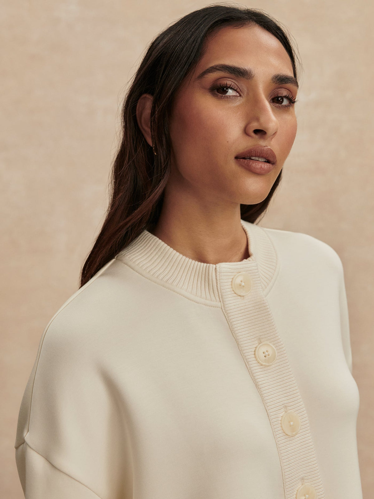 Reena Button Front Sweat Pristine - Varley