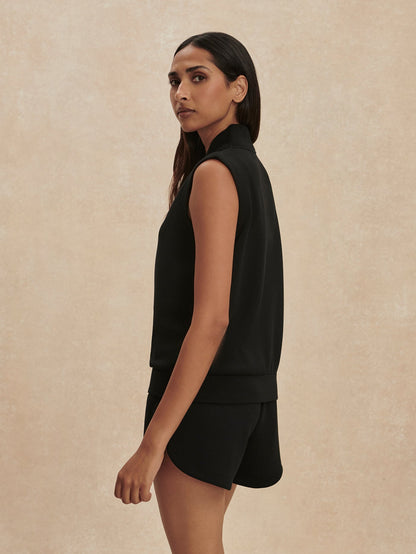 Beau Sleeveless Half Zip Top Black - Varley
