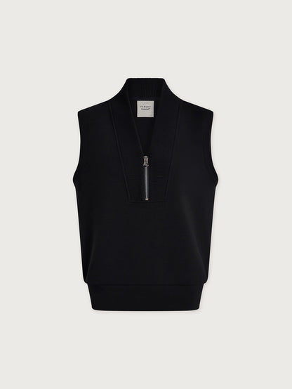 Beau Sleeveless Half Zip Top Black - Varley