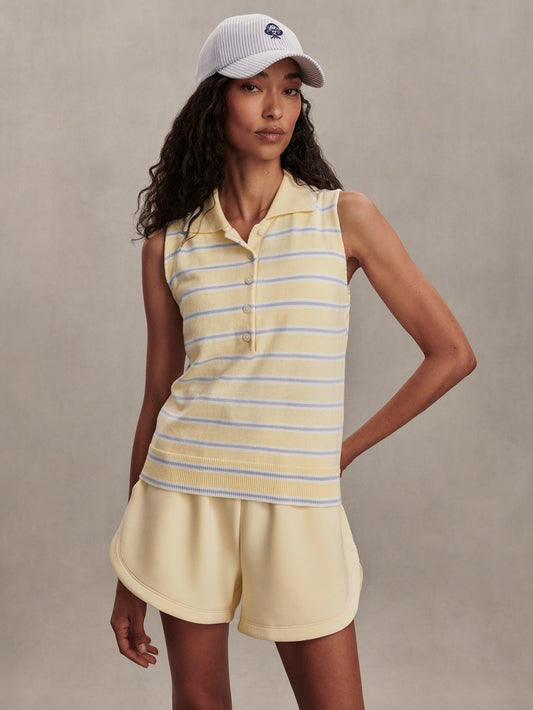 Rue Polo Tank Top Anise Flower/ Xenon Blue - Varley