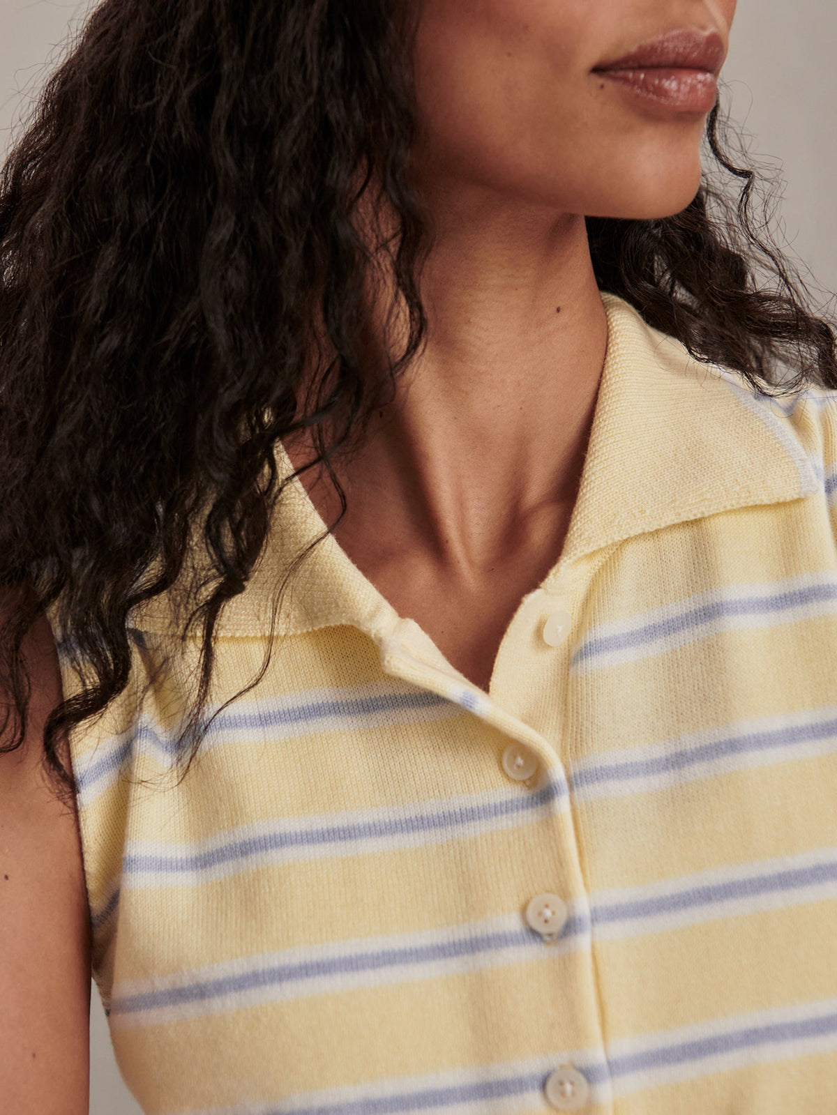Rue Polo Tank Top Anise Flower/ Xenon Blue - Varley