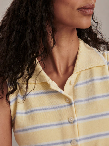 Rue Polo Tank Top Anise Flower/ Xenon Blue - Varley