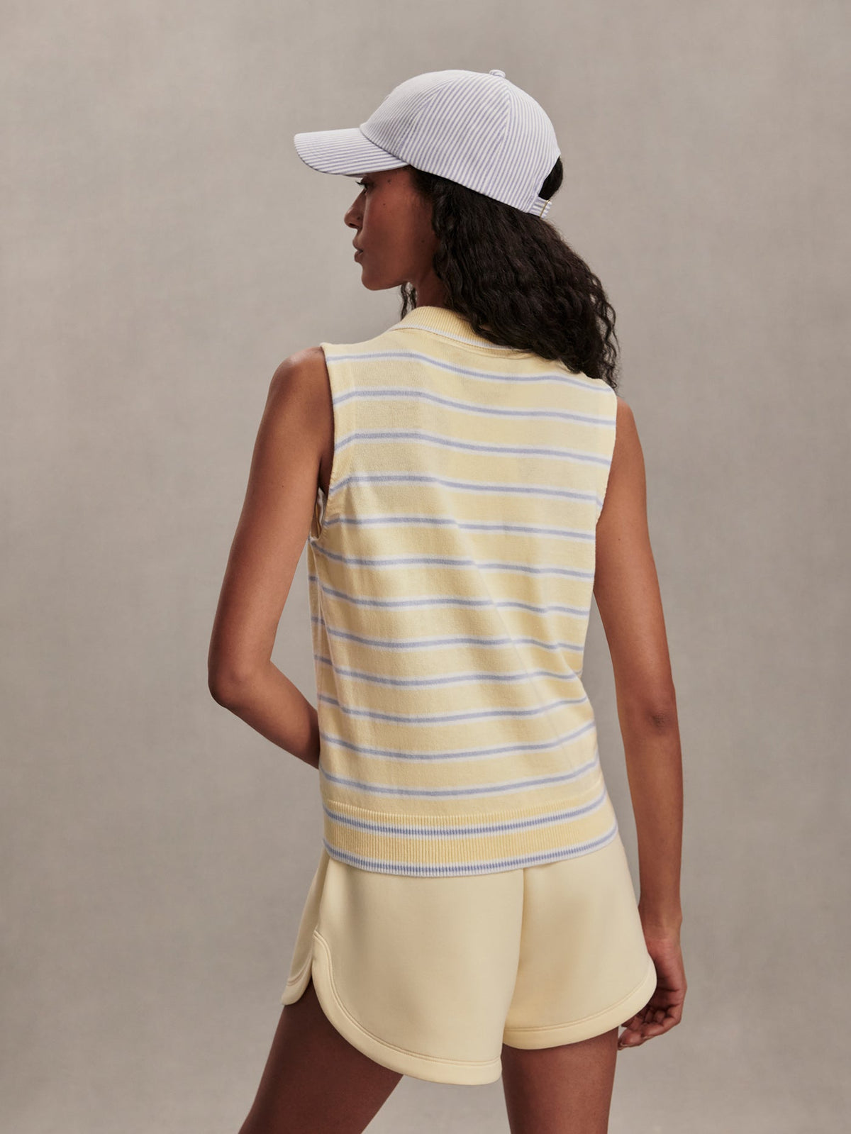 Rue Polo Tank Top Anise Flower/ Xenon Blue - Varley