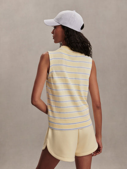 Rue Polo Tank Top Anise Flower/ Xenon Blue - Varley