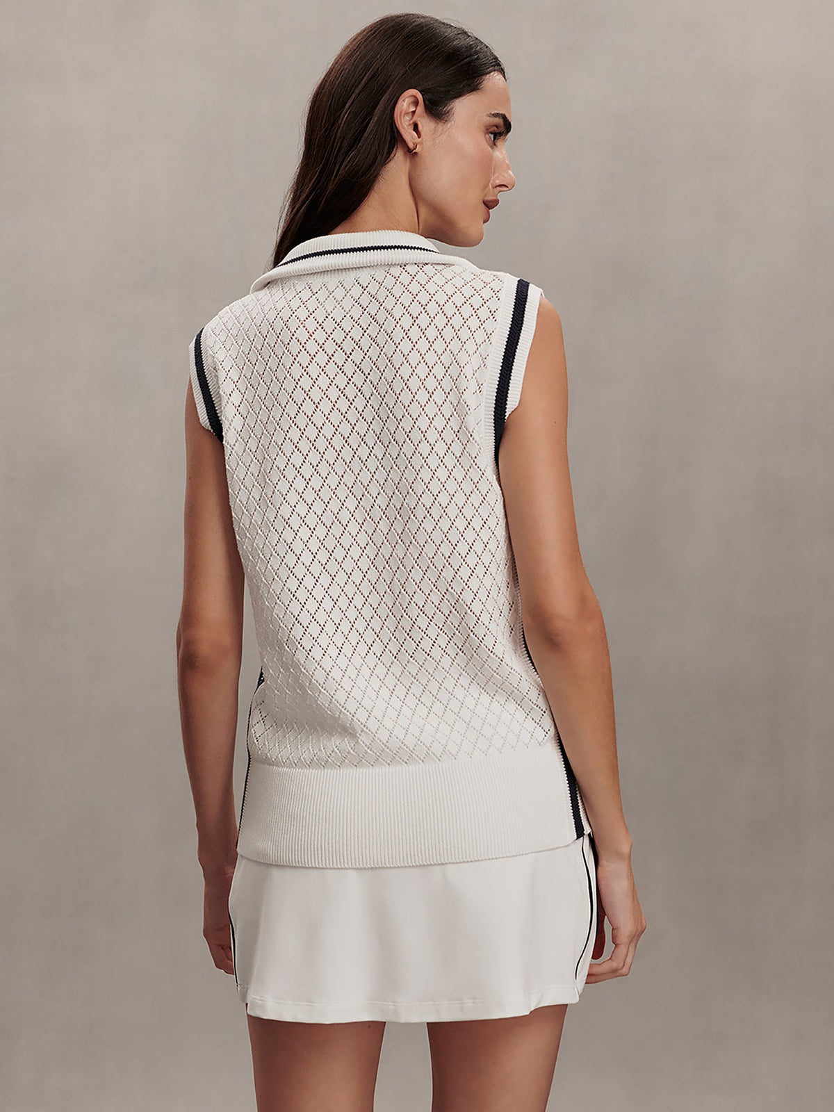 Stefan Half Zip Vest White - Varley