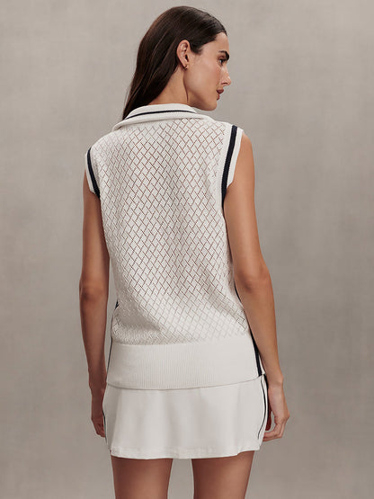 Stefan Half Zip Vest White - Varley