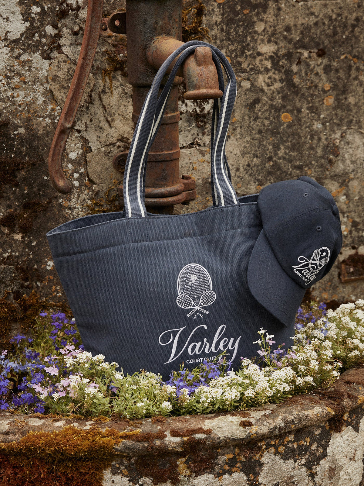 Robinson Canvas Club Tote Bag Blue Nights/ White - Varley