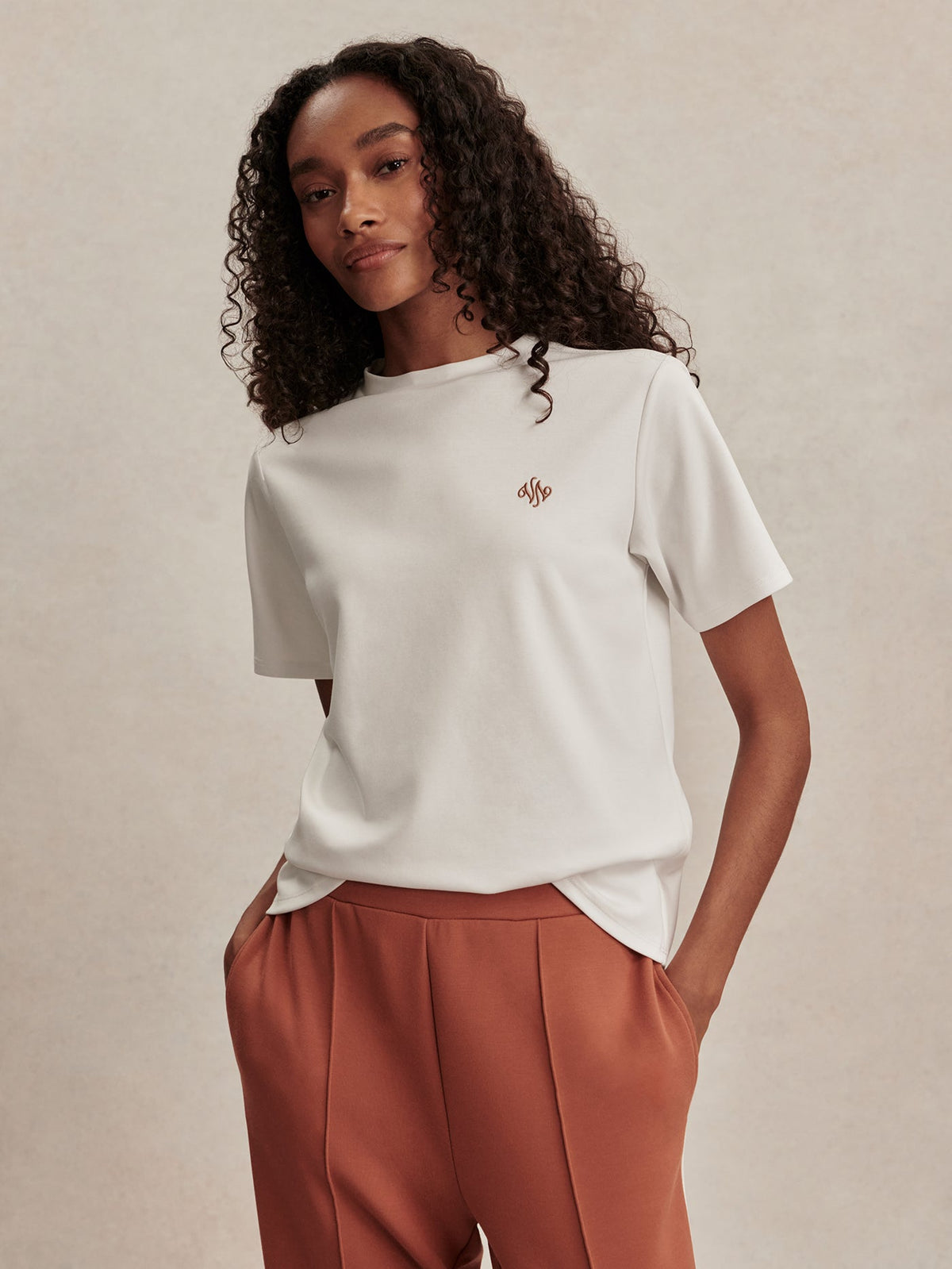 Stevie Branded Tee White - Varley