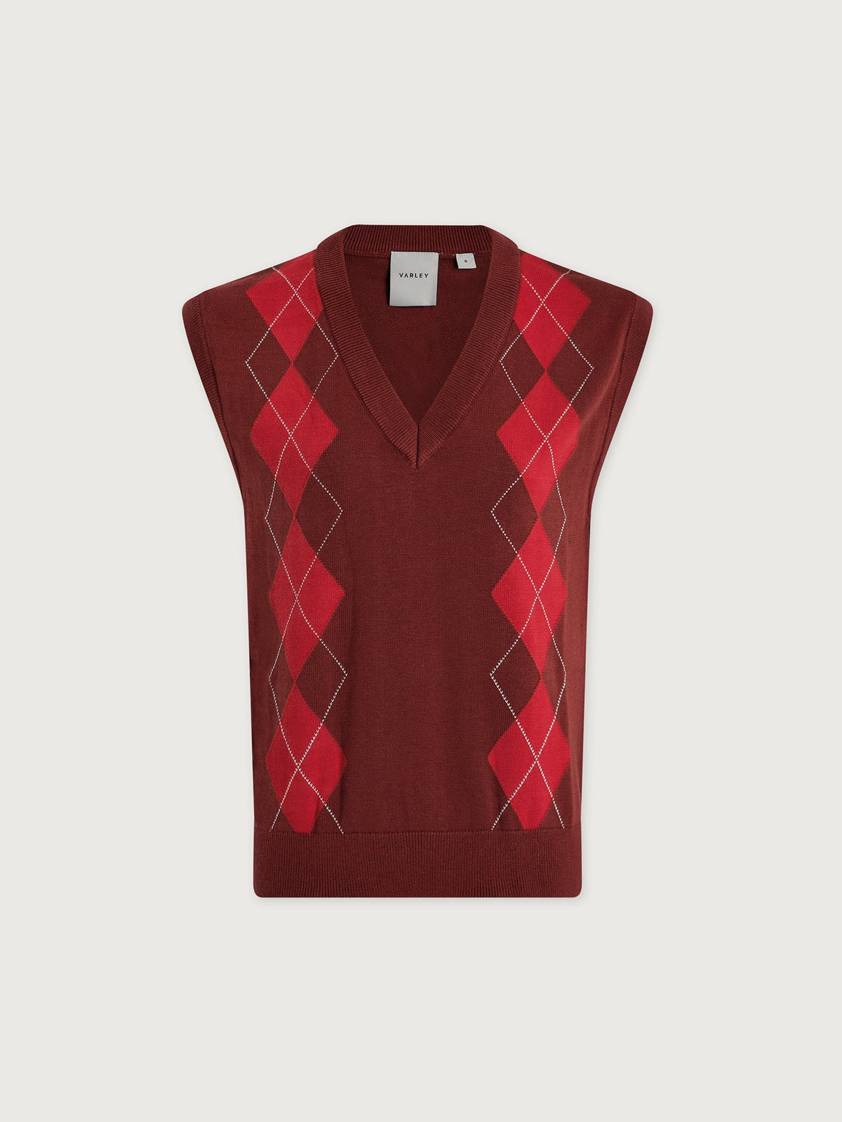 Ruben Argle Knit Vest Port/ Red - Varley
