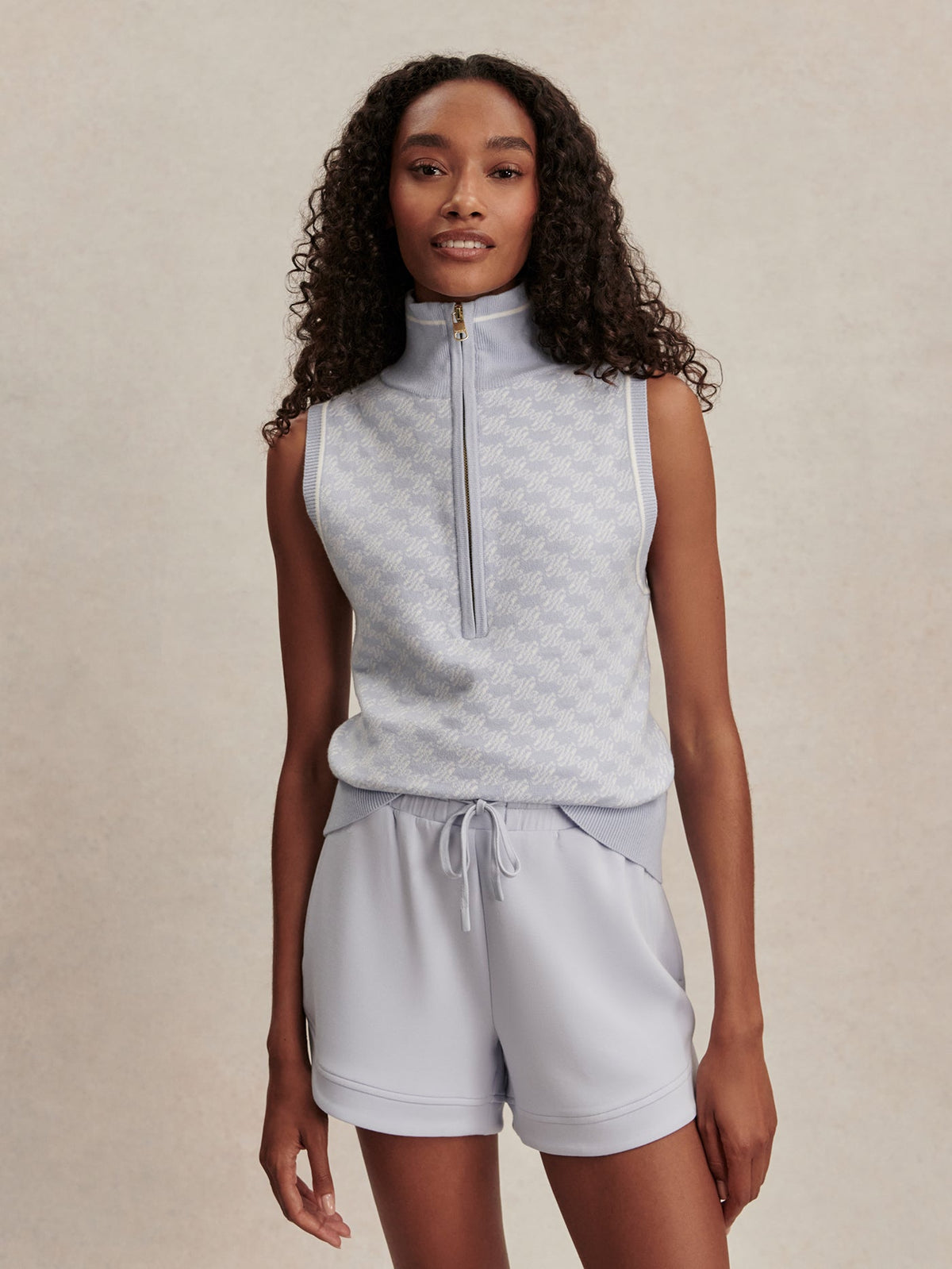 Vincent Half Zip Knit Xenon Blue/ White - Varley