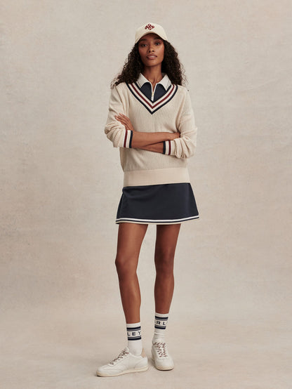 Maurice V-Neck Knit Sweater Oat Milk - Varley