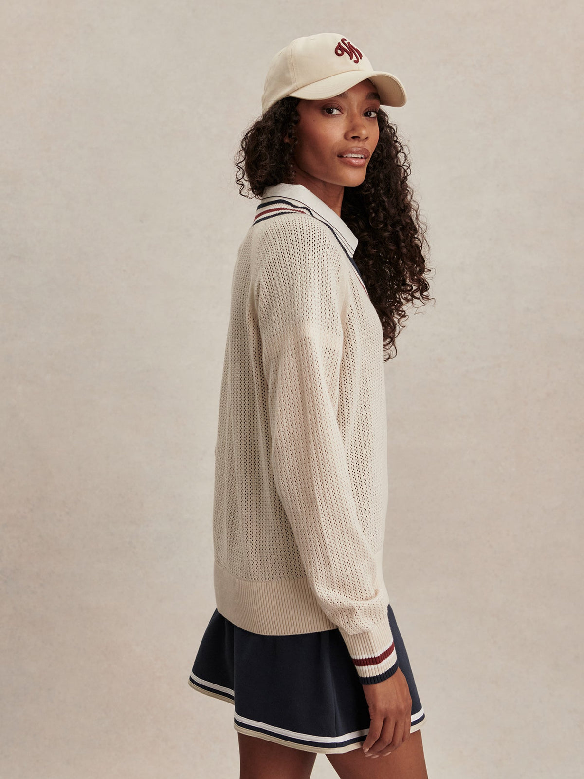 Maurice V-Neck Knit Sweater Oat Milk - Varley