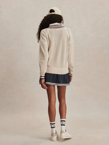 Maurice V-Neck Knit Sweater Oat Milk - Varley