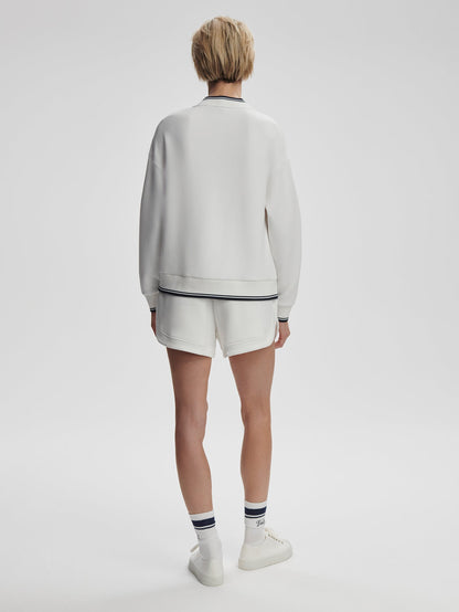 Iona V Neck Sweat White/ Navy - Varley